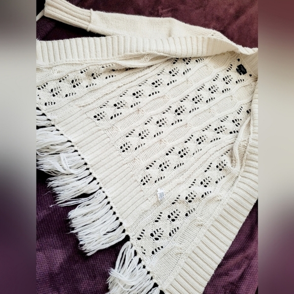 American Eagle Outfitters Women's Open Front Cardigan Wool Off-White,Medium Size - Picture 6 of 13